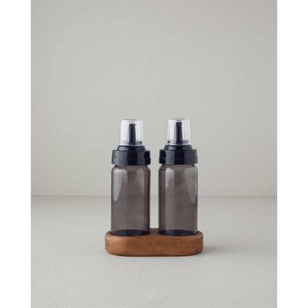 Saly Glass 2-Piece Oil-Vinegar Bottle 245 ml Anthracite