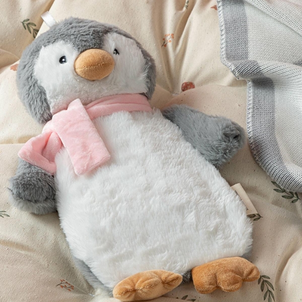 Little Penguin Plush Hot Water Bottle 750 ml Ecru