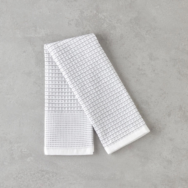 Linear Cotton Drying Cloth 30x50 cm White - Grey