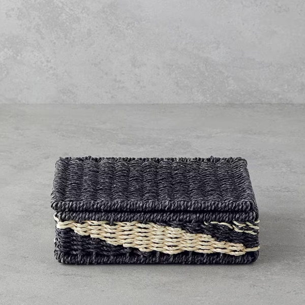 Denver Paper Rope Decorative Box 15x20x5 cm Natural-Black