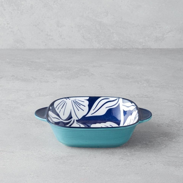 Ophelia Porcelain Boat Plate 15x11 cm Blue-White