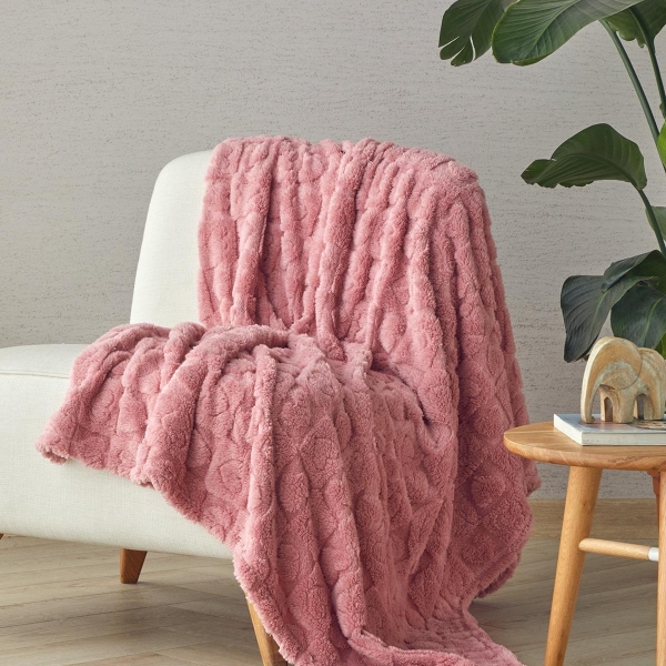 Fancy Love Jacquard Wellsoft Tv Blanket 120x160 cm Pink