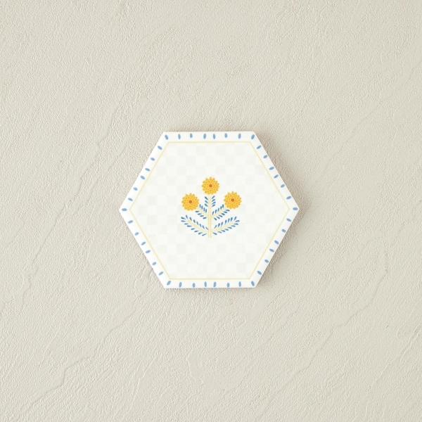 Retro Revival Ceramic Coaster 11 cm Blue