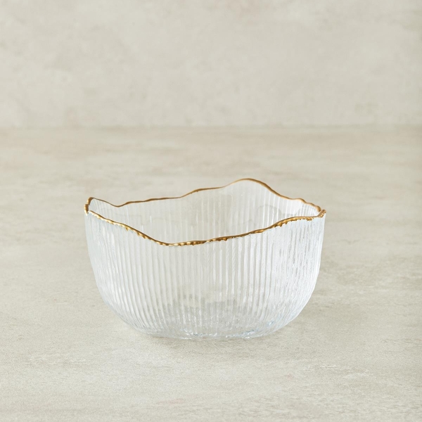 Lune Glass Snack Bowl 13 cm Gold