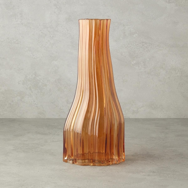 Oliva Glass Vase 15.5x10x35.5 cm Amber