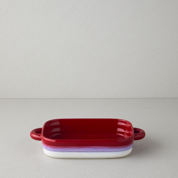 Cheerful Stoneware Oven Bowl 29.6x18.5x6 cm Red