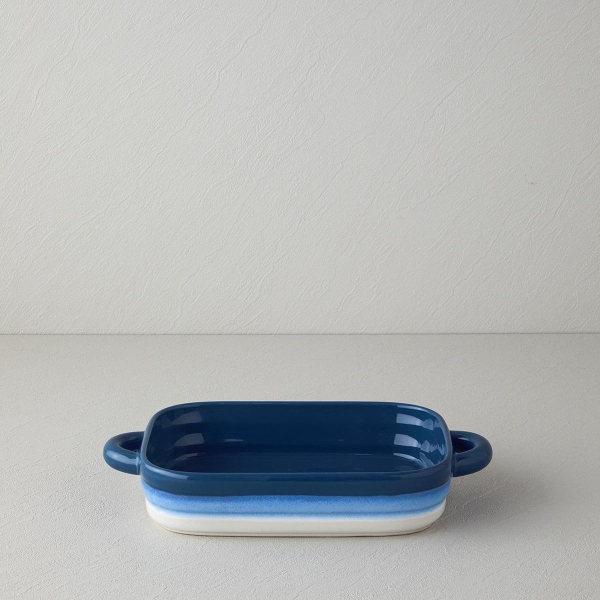 Cheerful Stoneware Oven Bowl 32x19x6 cm Blue