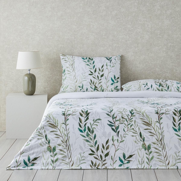 Ivy Breeze Double Sided Cotton Double Duvet Cover Set 200x220 cm Green