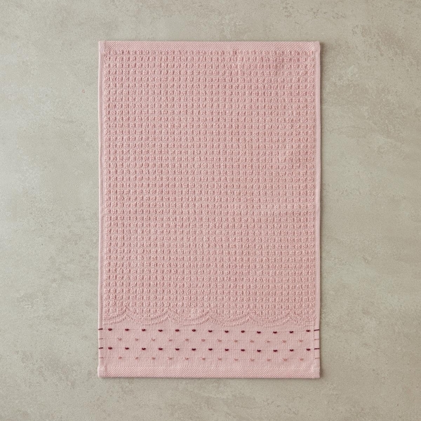 Retro Bloom Cotton Bordered Hand Towel 30x45 cm Pink