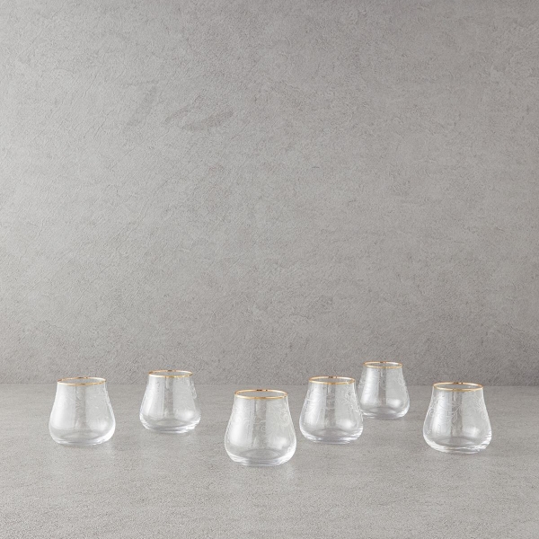 Gracy Crystal 6-Piece Glass 340 ml Gold