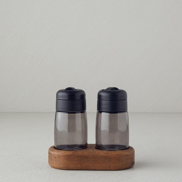 Saly Glass 2-Piece Salt and Pepper Shaker 100 ml Anthracite