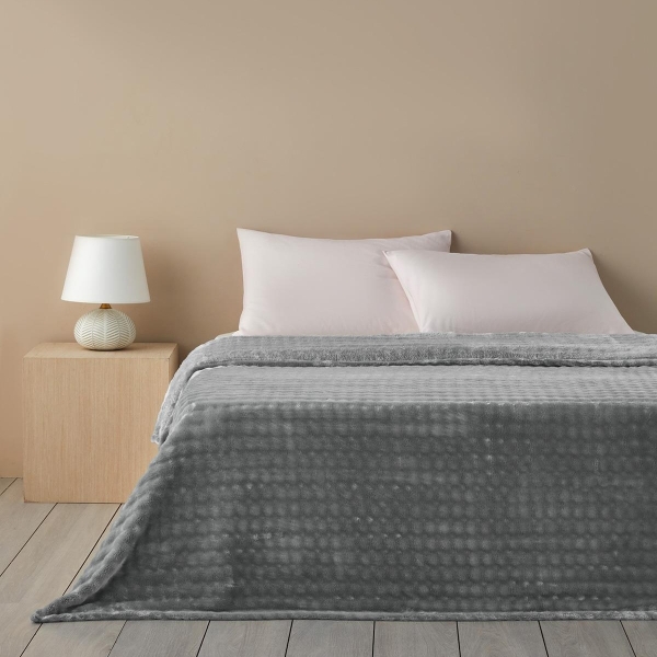 Glance Bubble Supersoft Single Blanket 150x200 cm Grey