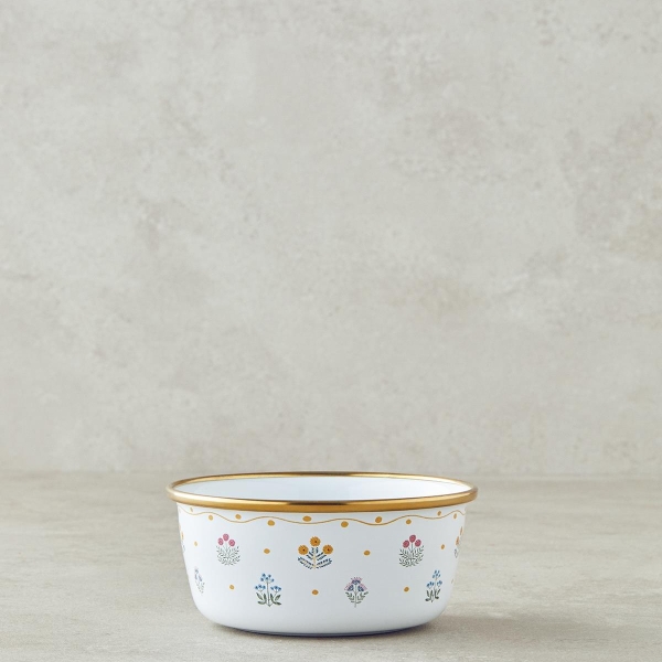 Retro Petite Enamel Bowl 12 cm White