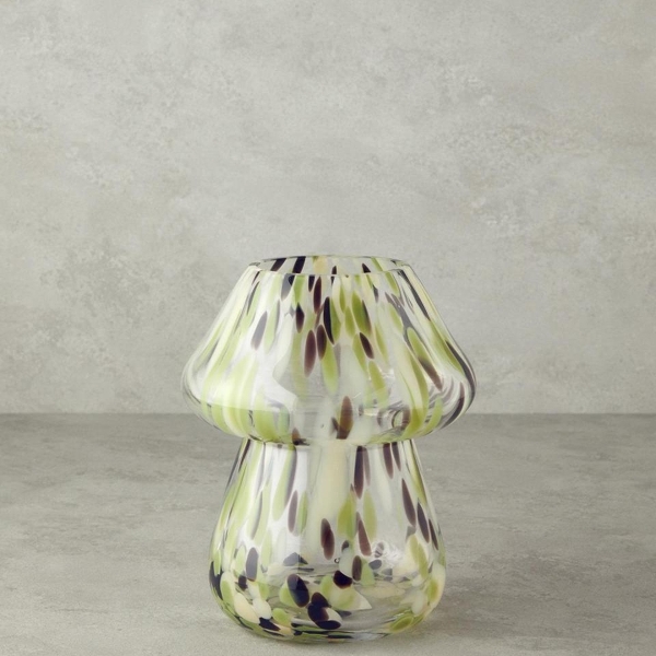 Mushroom Glass Vase 13x14 cm Multicolor