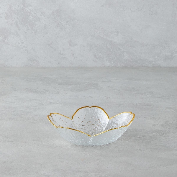 Belle Glass Snack Bowl 15 cm Gold