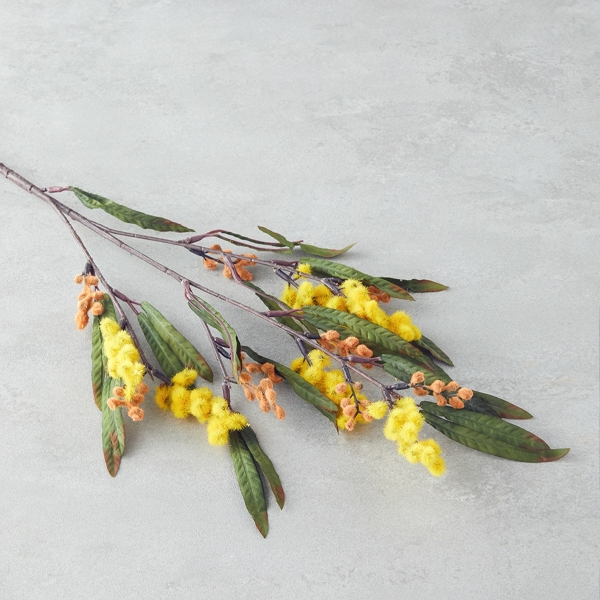 Lazio Single Branch Artificial Flower 70 cm Yellow