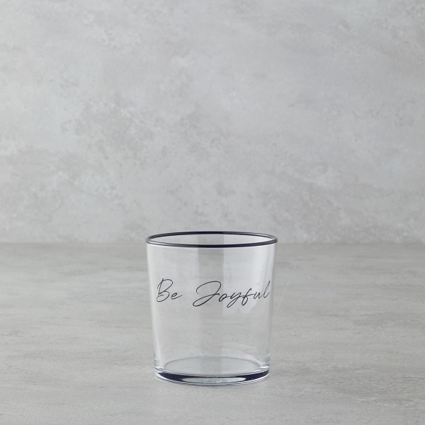 Be Joyful Glass Cup 380 ml Black