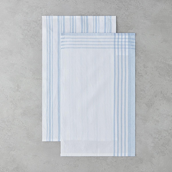 Savory Cotton Polyester 2-Pieces Drying Towel 30x50 cm Blue