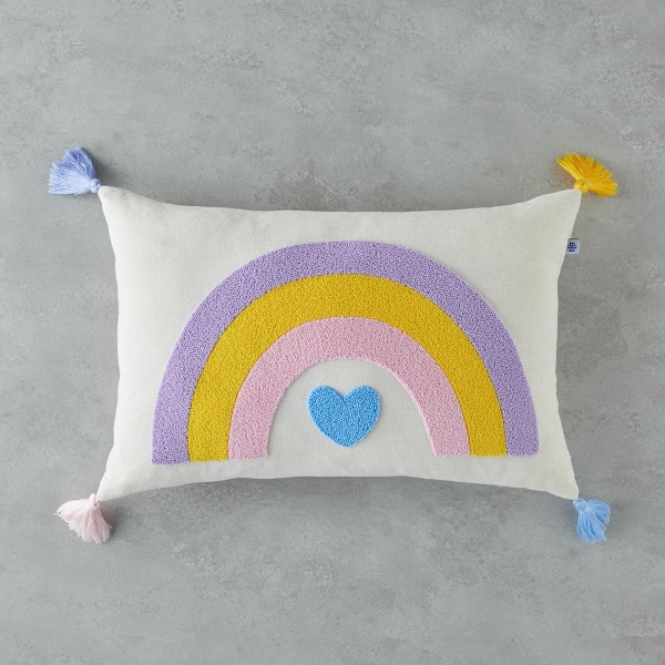 Sweet Rainbow Baby Decorative Cushion 33x50 cm Ecru