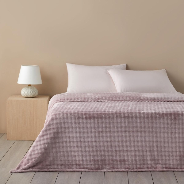 Glance Bubble Supersoft Single Blanket 150x200 cm Dusty Rose