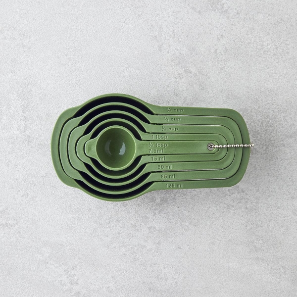 Aline Plastic 5-Piece Measuring Spoon Kitchen Utensil 23X16 cm Green