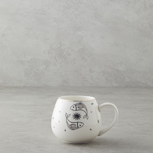 Pisces New Bone China Mug 325 ml Black-White-Gold