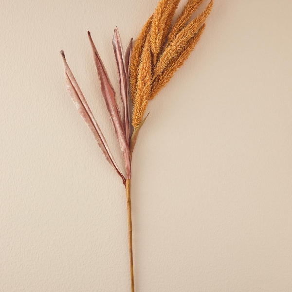 Reed Branch Single Branch Artificial Flower 87 cm Mustard