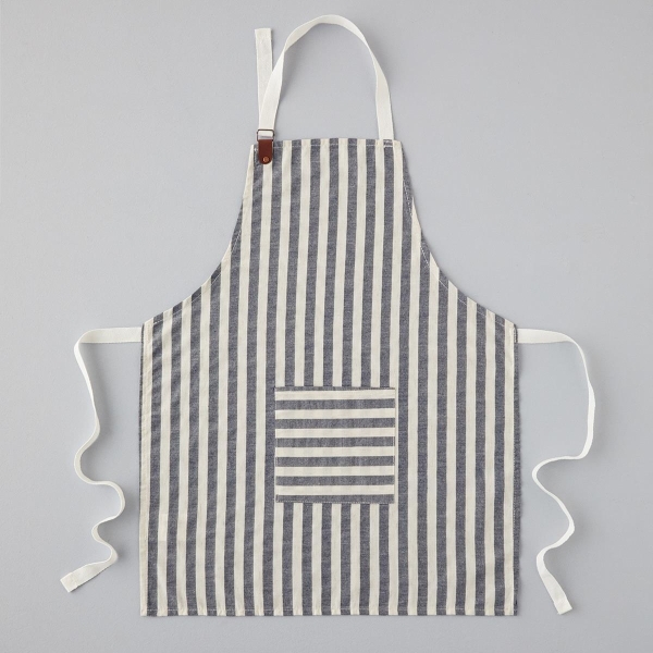 Cooker Cotton-Linen Kitchen Apron 70x55 cm Navy Blue